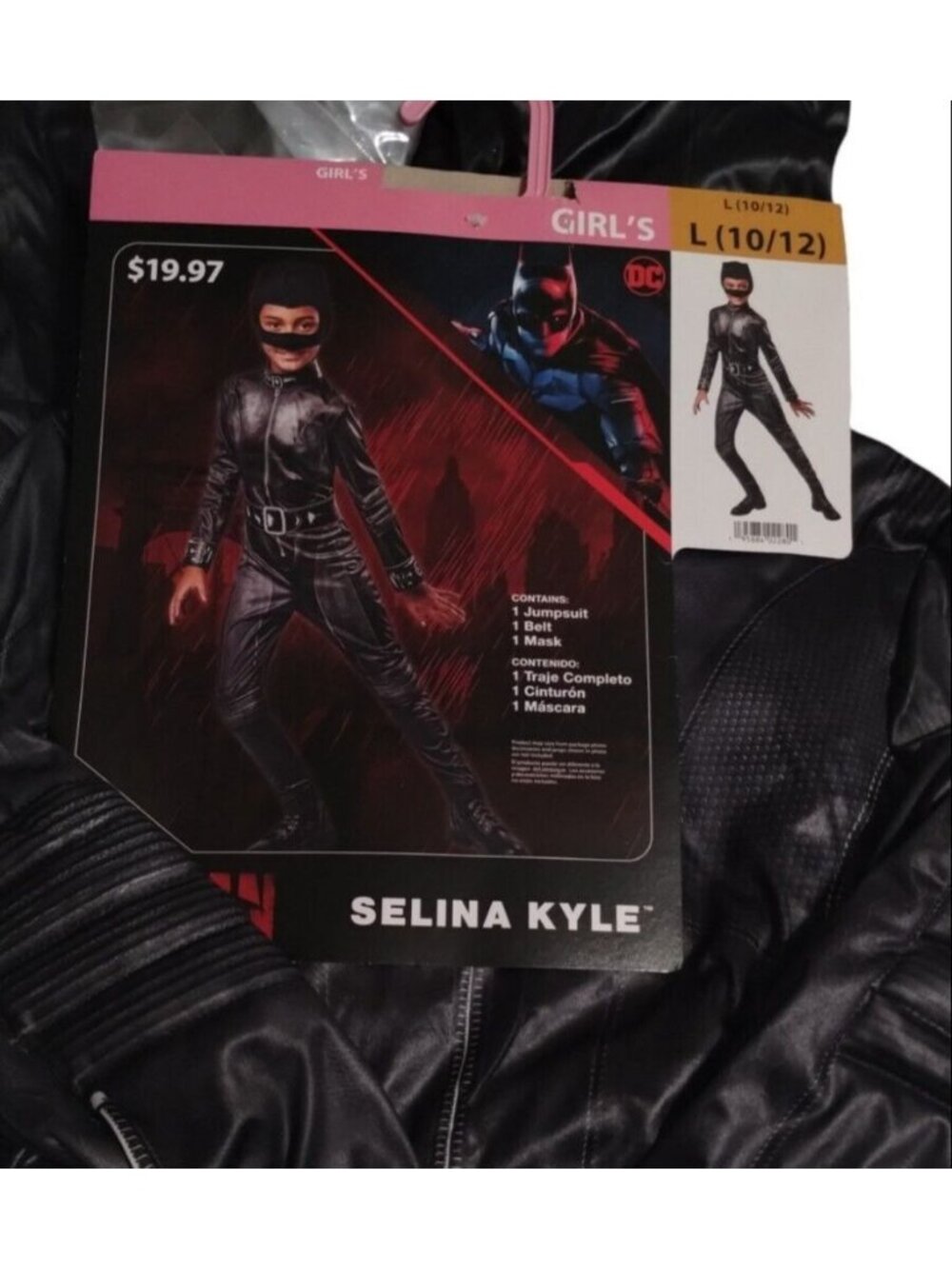 DC The Batman Selina Kyle 3 Piece Girls L 10 to 12 Halloween Costume Rubies New